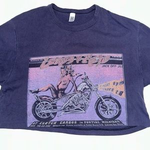 Crop top motorcycle graphic